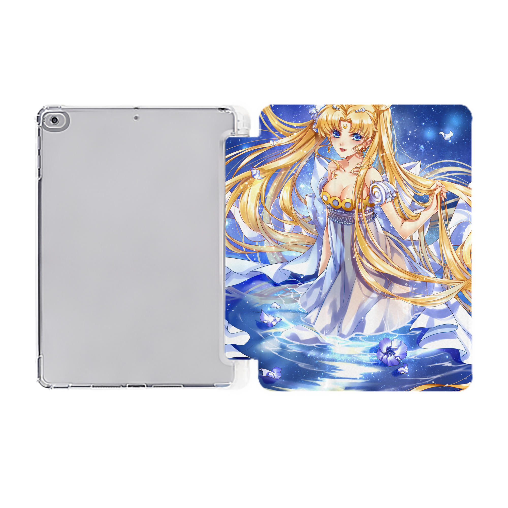 （画像用） 美少女戦士セーラームーン Sailor Moon IPad ケース ペン収納付き 三つ折りスタンド PUレザー×シリコン 対応機種9.5/10.5/10.9インチ